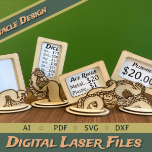 Tentacle Price Display / Table Place Markers : DIGITAL LASER FILES